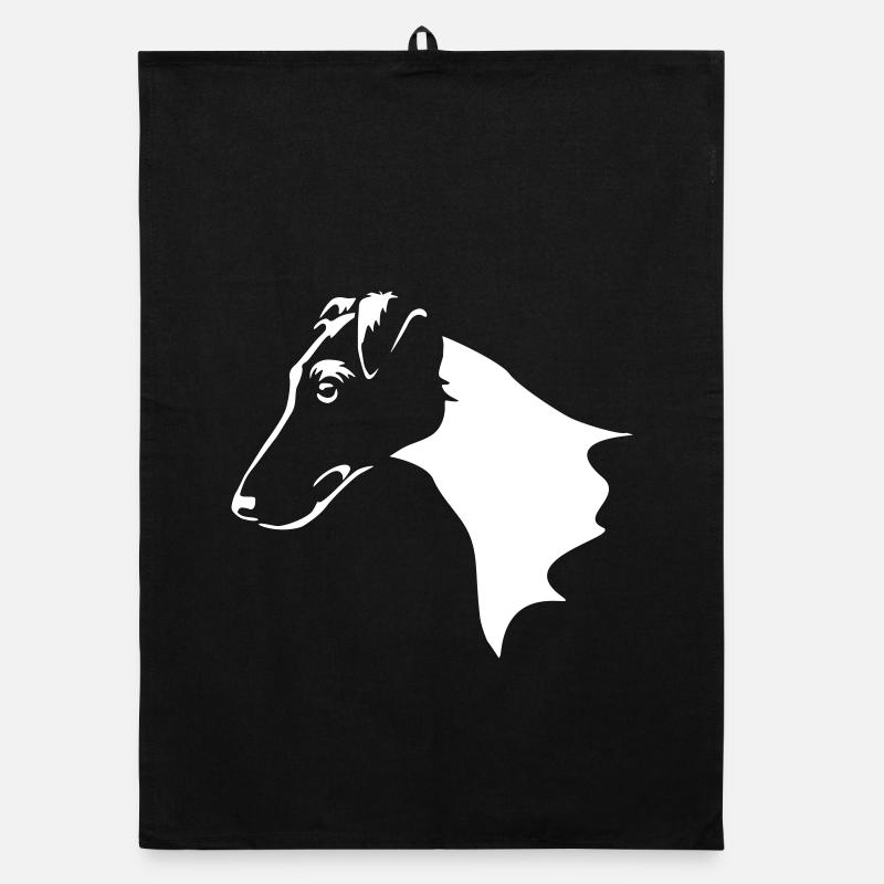 Foxterrier Kopf "Black Edition" Organic Geschirrtuch