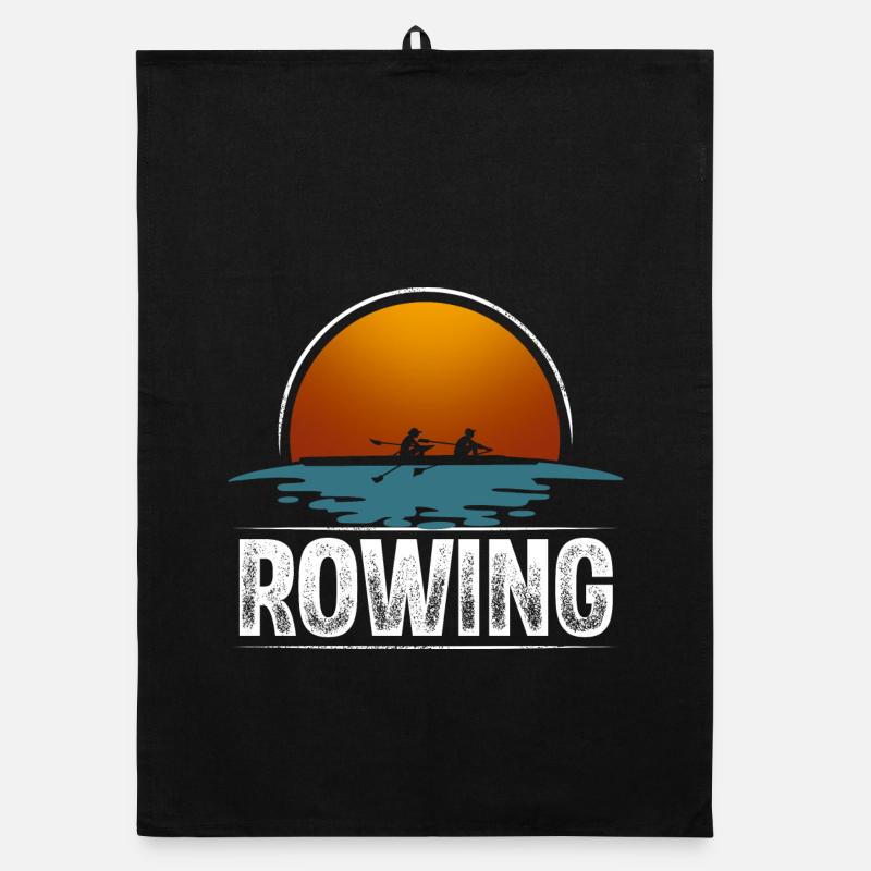 Rowing Rower Rowing Boat Vintage Organic dish towel