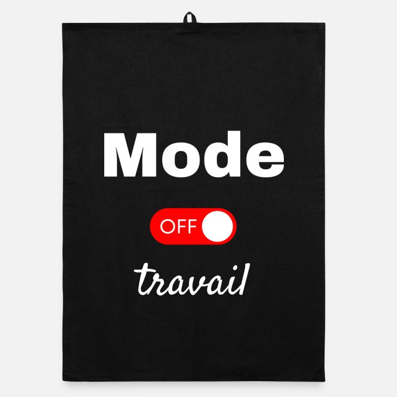 Mode travail off - Torchon bio - noir