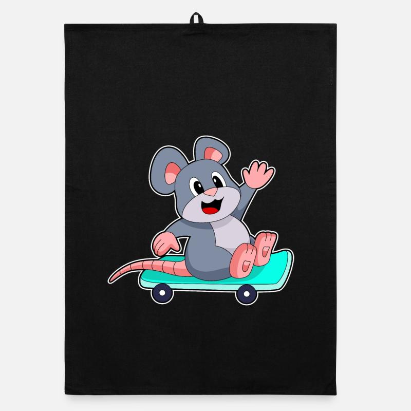 Mouse Skater Skateboard Torchon bio