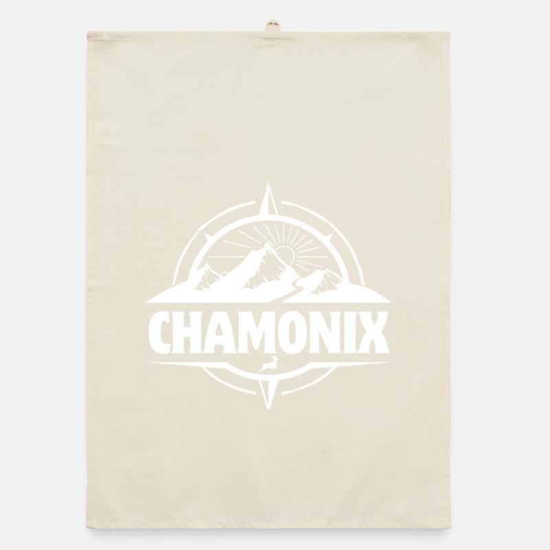 Chamonix, ski resort, ski slope Organic dish towel