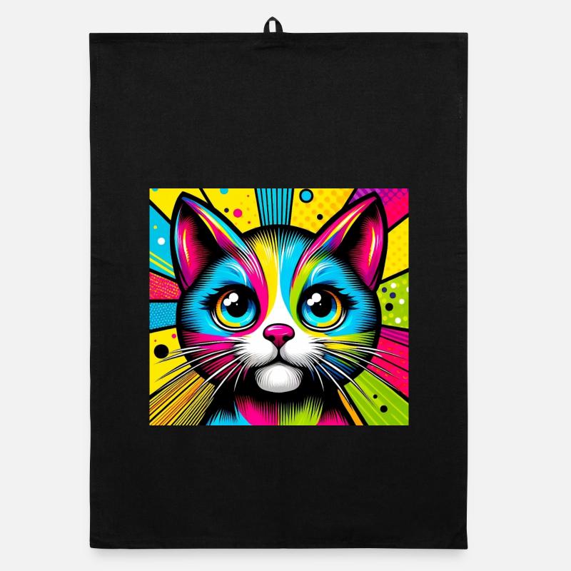 Katze Pop Art Organic Geschirrtuch
