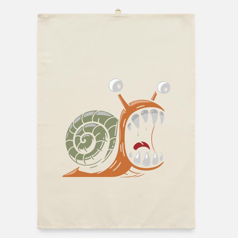 Snail with large teeth Organic dish towel