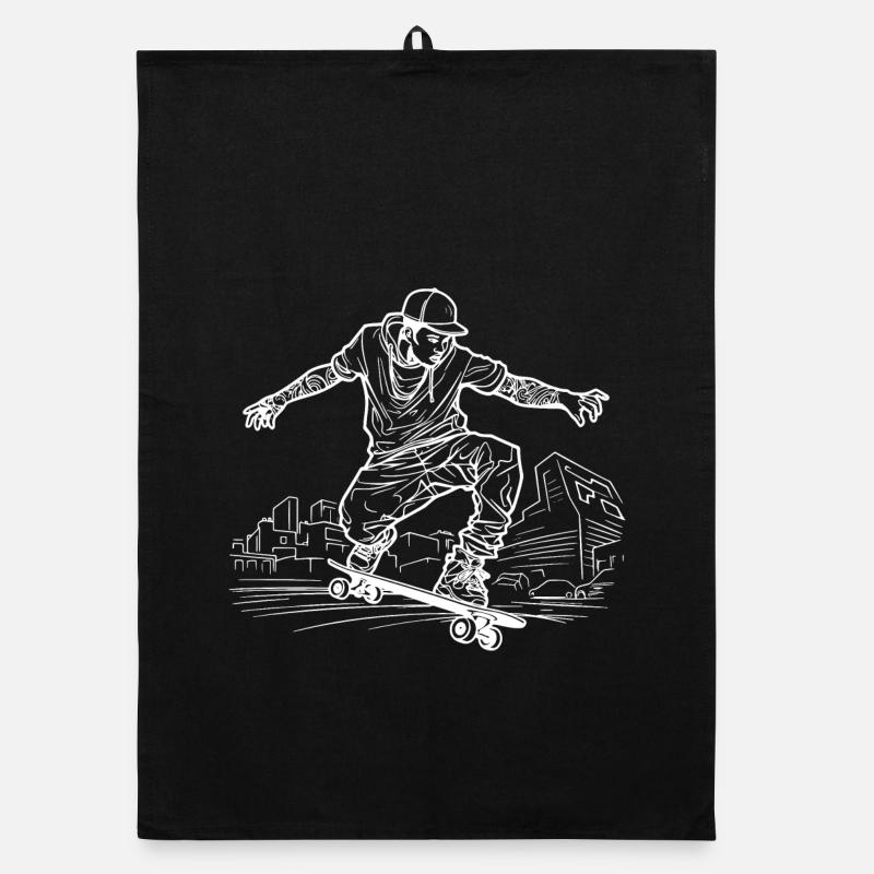 Dessin de skateboarder Torchon bio