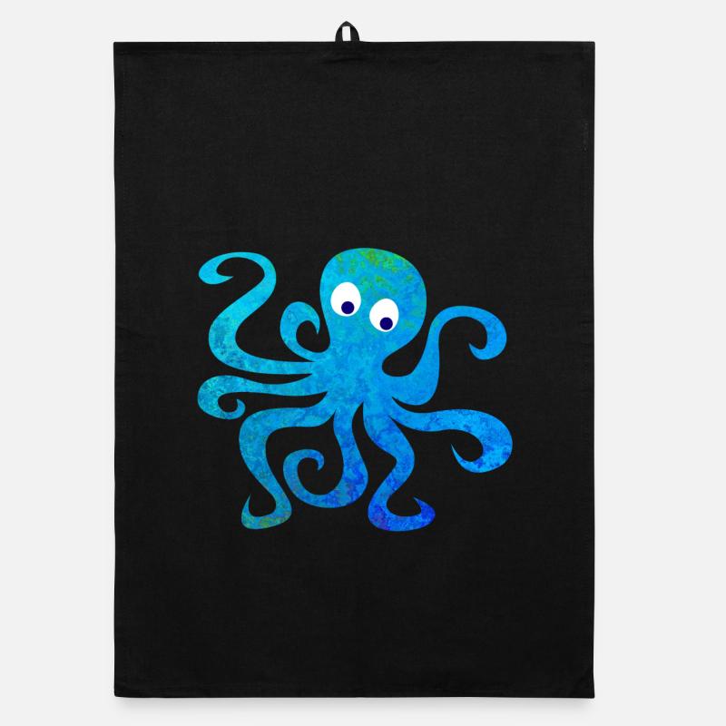 Octopus Squid Comic Structure Sea Ocean Animal Organic dish towel