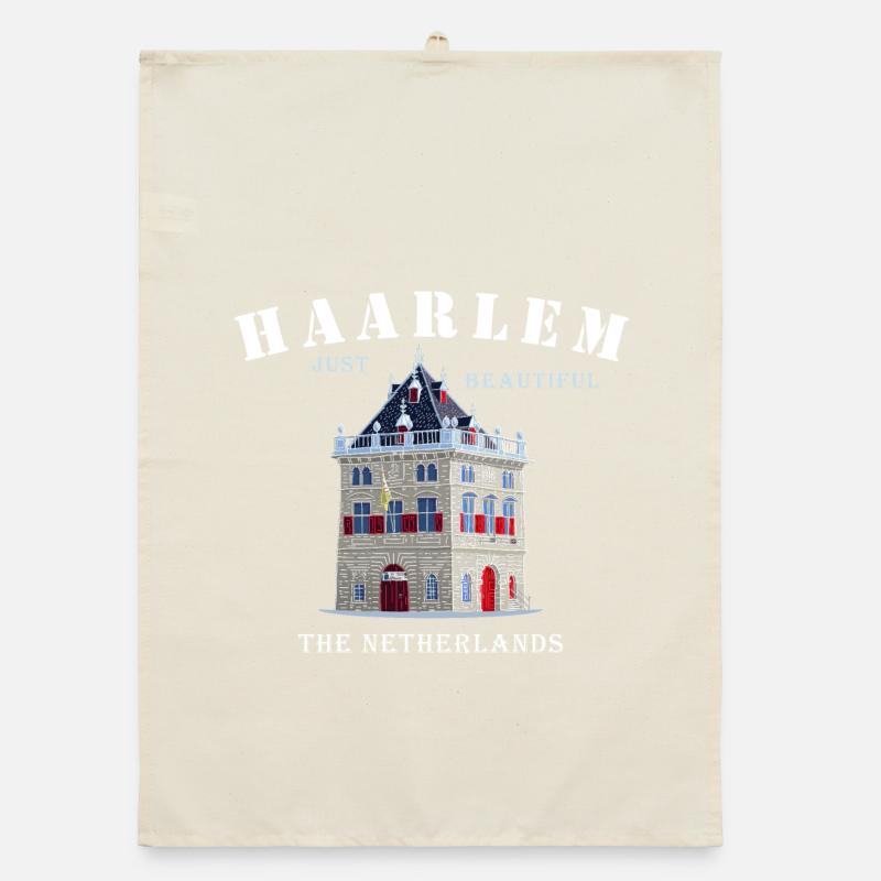 Haarlem Facade De Waag, Netherlands Hand Drawing Organic dish towel