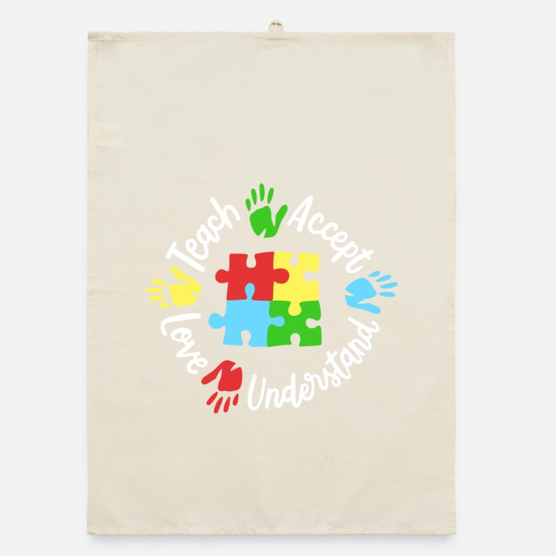 Autismus Bewusstsein Lehrer Organic Geschirrtuch