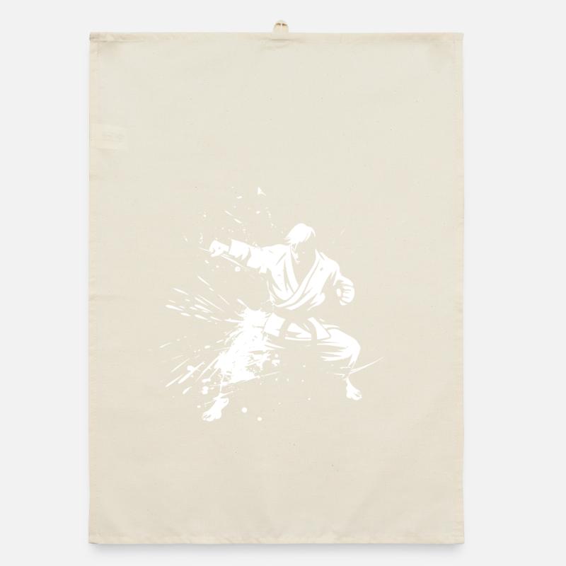 Dessin de garçon de karaté Torchon bio