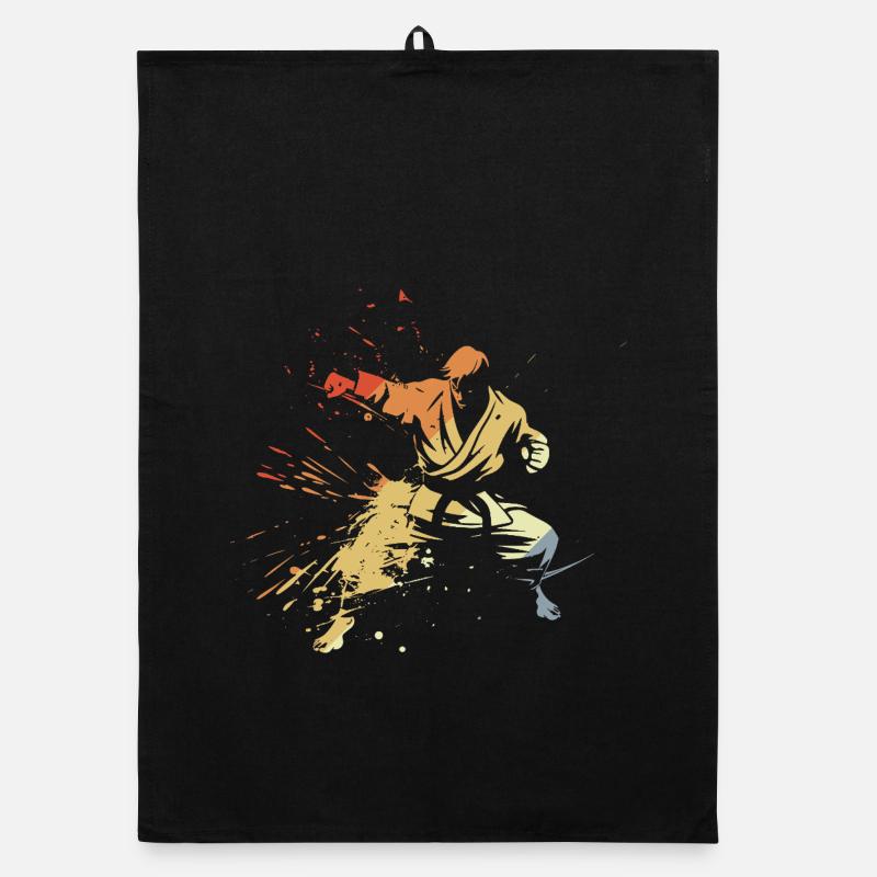 Karate Junge Grafik Organic Geschirrtuch