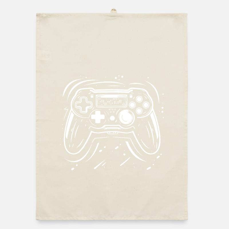 Gaming Controller Zeichnung Organic Geschirrtuch