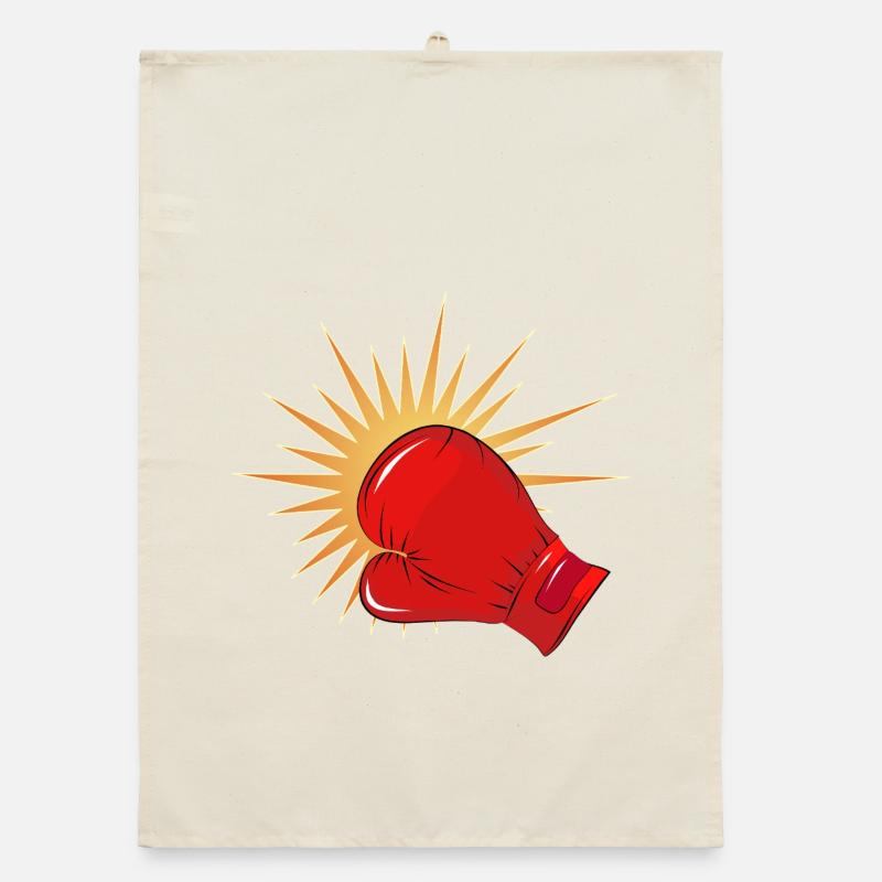 Red boxing glove with punch effect Organic dish towel