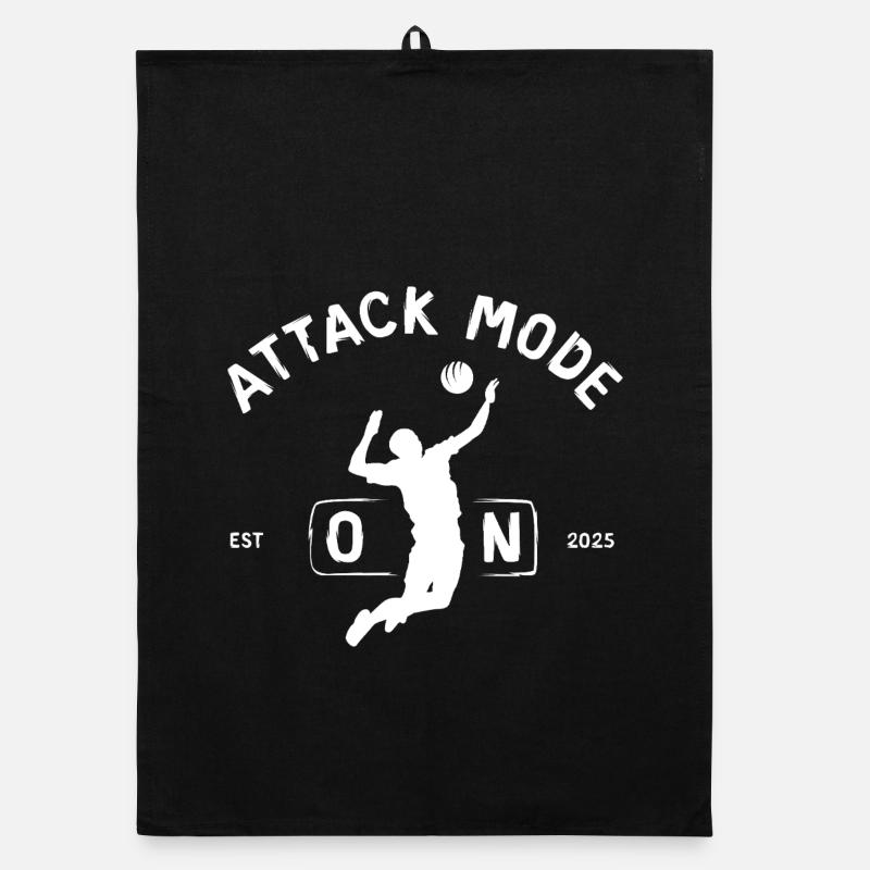 Attack Mode on - Volleyballspieler greift an Organic Geschirrtuch