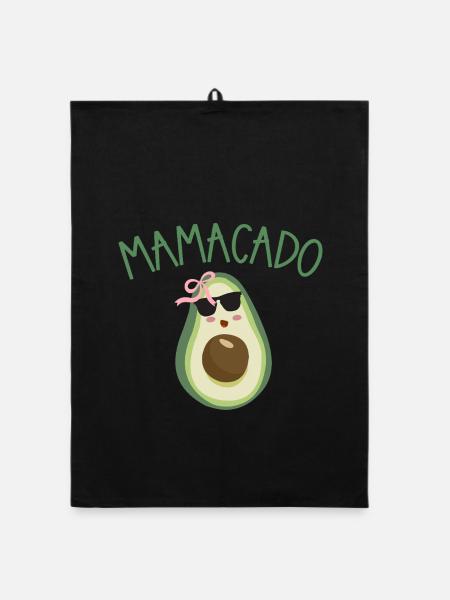 Mamacado style avocat - Torchon bio - noir - Devant