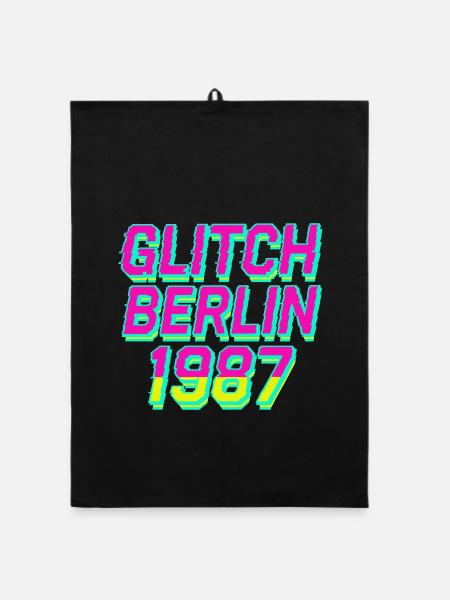 Glitch Berlin 1987 - Organic Geschirrtuch - Schwarz - Vorne