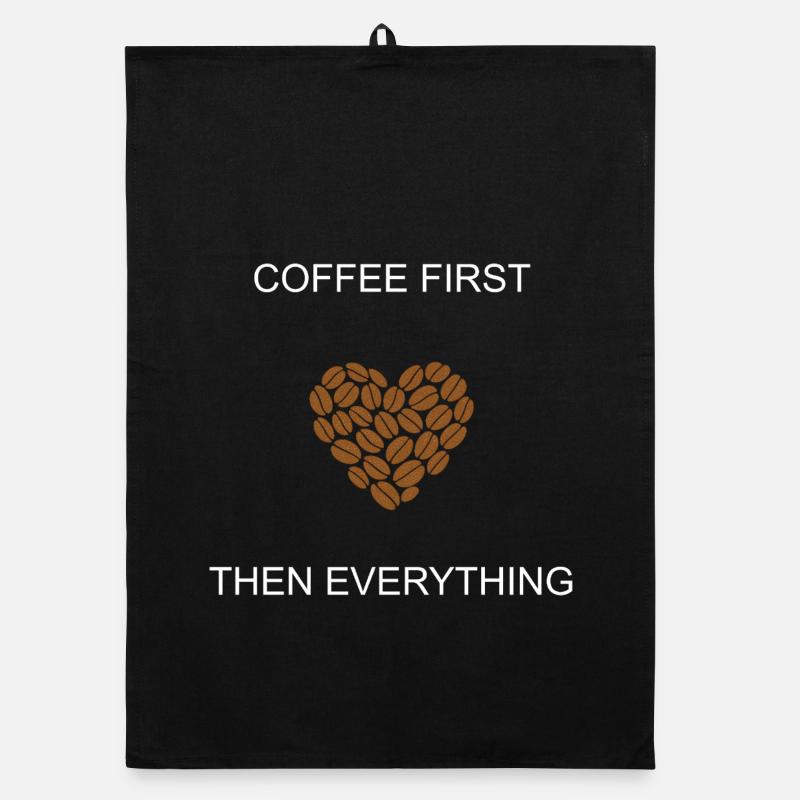 Le café d’abord, puis tout le quotidien Priorité Design Torchon bio