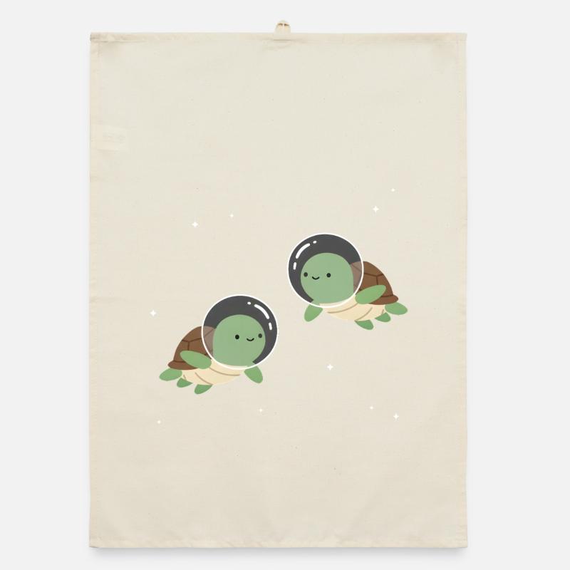 Cute Space Turtles Organic dish towel