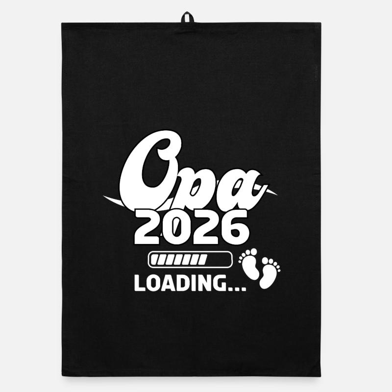 Grandpa 2026 Loading Baby Footprints Design Organic dish towel