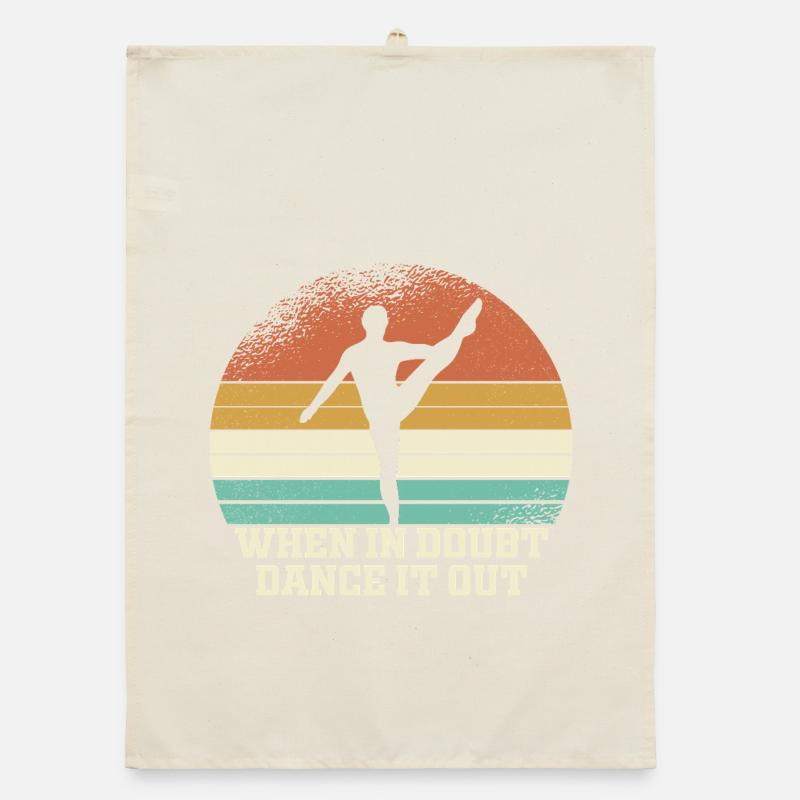 Danse du doute Rétro Coucher de soleil Torchon bio