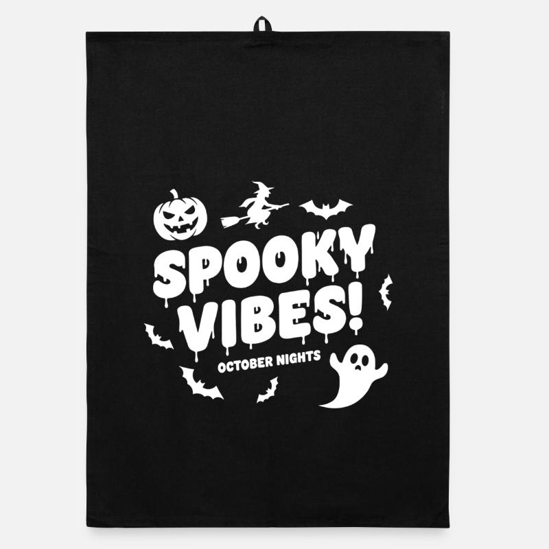 Spooky Vibes Halloween Organic Geschirrtuch