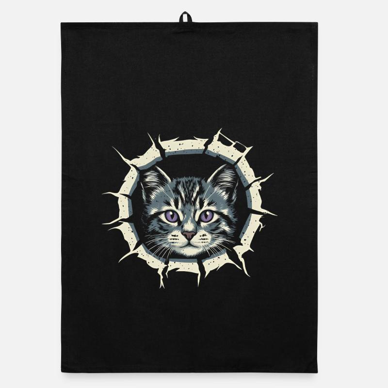 Katze Zerrissenes Tuch - Süßes Gothic Geschenk Organic Geschirrtuch