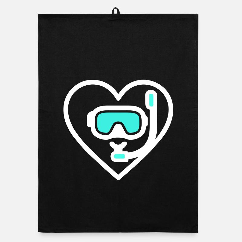 Plongée cardiaque – Ocean Lover Design Torchon bio