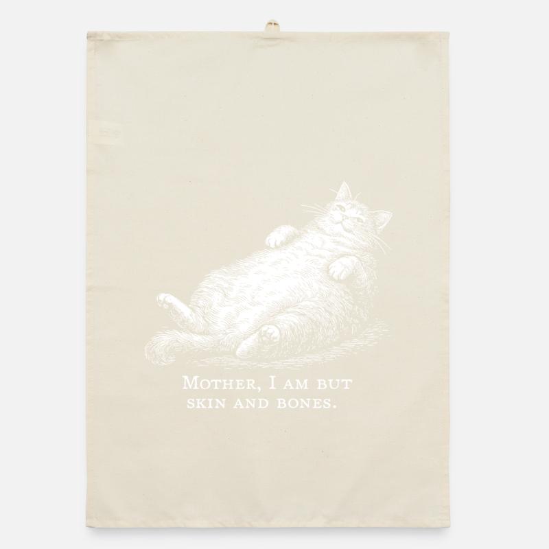 Katzenmutter Ich bin nur Haut und Knochen Organic Geschirrtuch