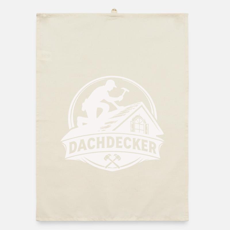 Roofer Craft Logo Motif Organic dish towel