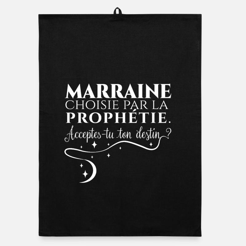 Marraine choisie par la prophétie - Torchon bio - noir