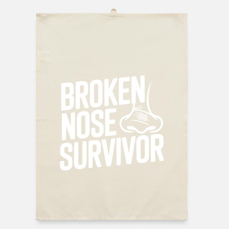Broken Nose Survivor Organic dish towel