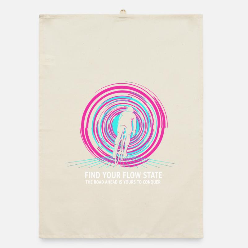 Flow State Cyclist Neon Route Organic dish towel