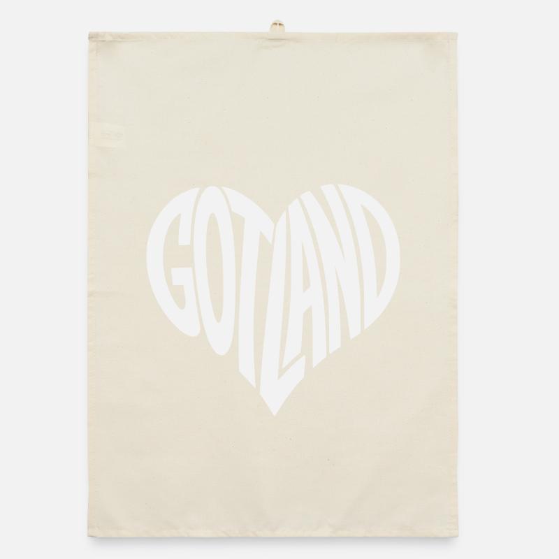Gotland Heart Lettering Organic dish towel