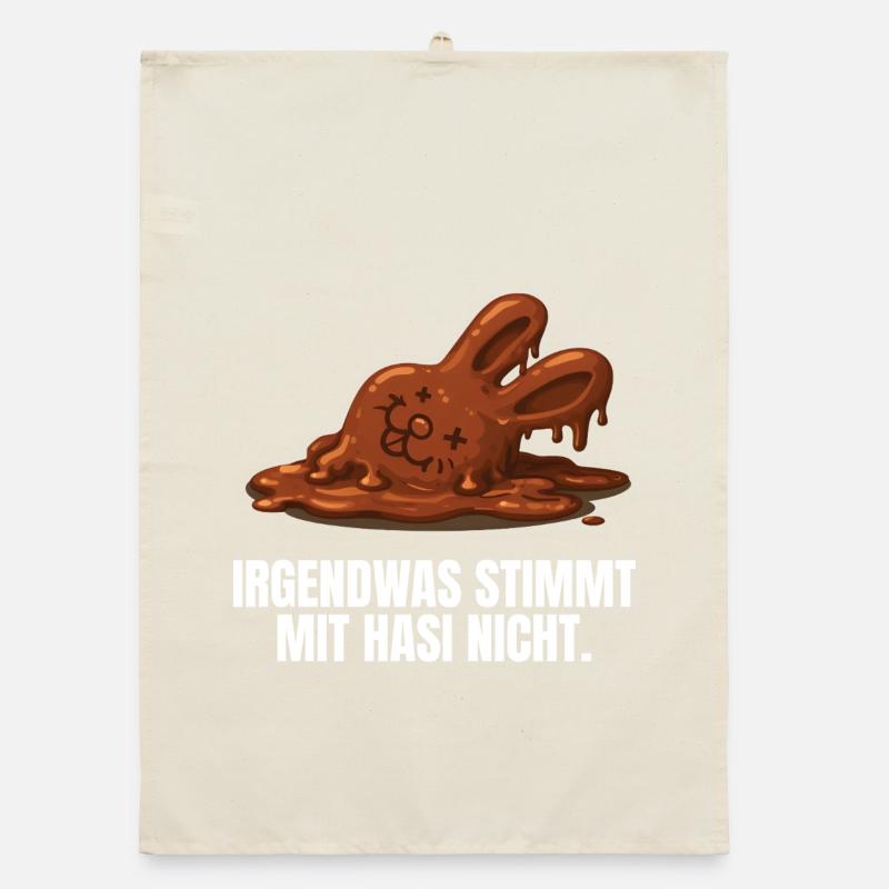 Bunny Easter Chocolate Bunny Funny Organic dish towel