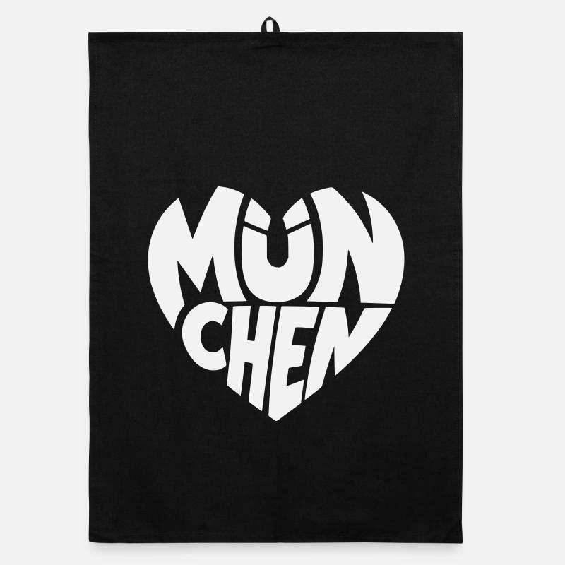 Typographie du logo du cœur de Munich Torchon bio