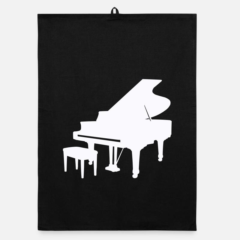 Piano Silhouette Monochrome Torchon bio