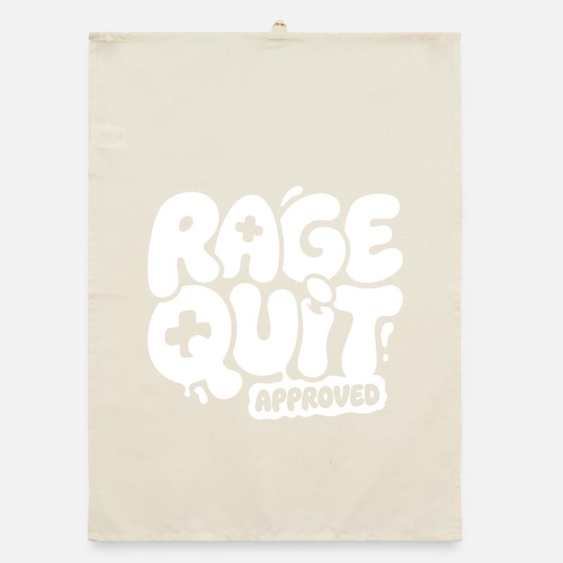 Rage Quit Approved Gaming Design Organic dish towel