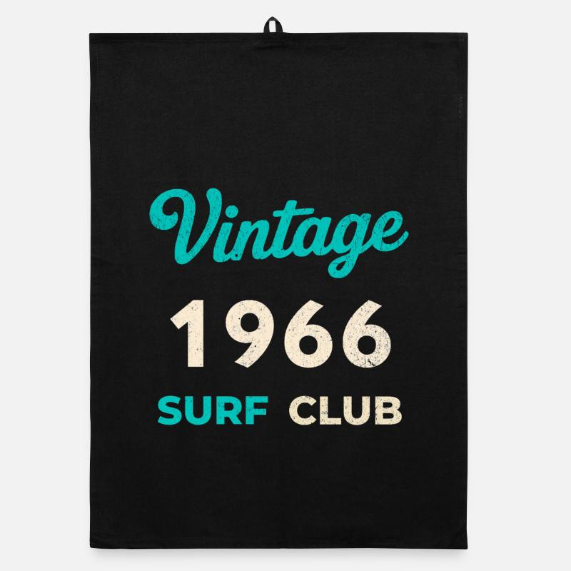 Vintage 1966 Surf Club Retro Birth Year Gift Organic dish towel