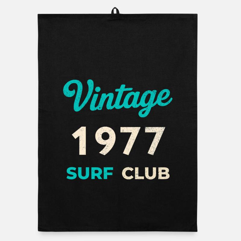 Vintage 1977 Surf Club Retro Birth Year Gift Organic dish towel