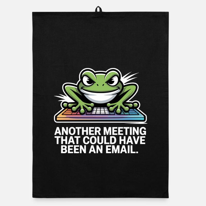 Frog Keyboard Meme – Meeting Instead of Email Organic dish towel