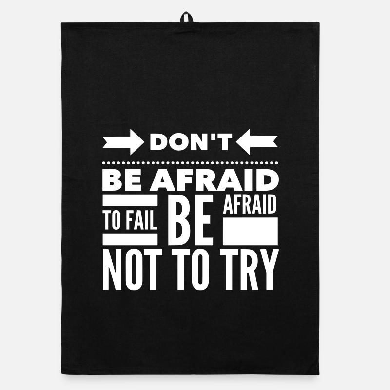 Afraid To Fail Try Quote White Organic dish towel