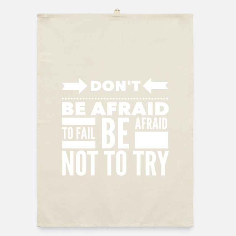 Afraid To Fail Try Quote White Organic dish towel