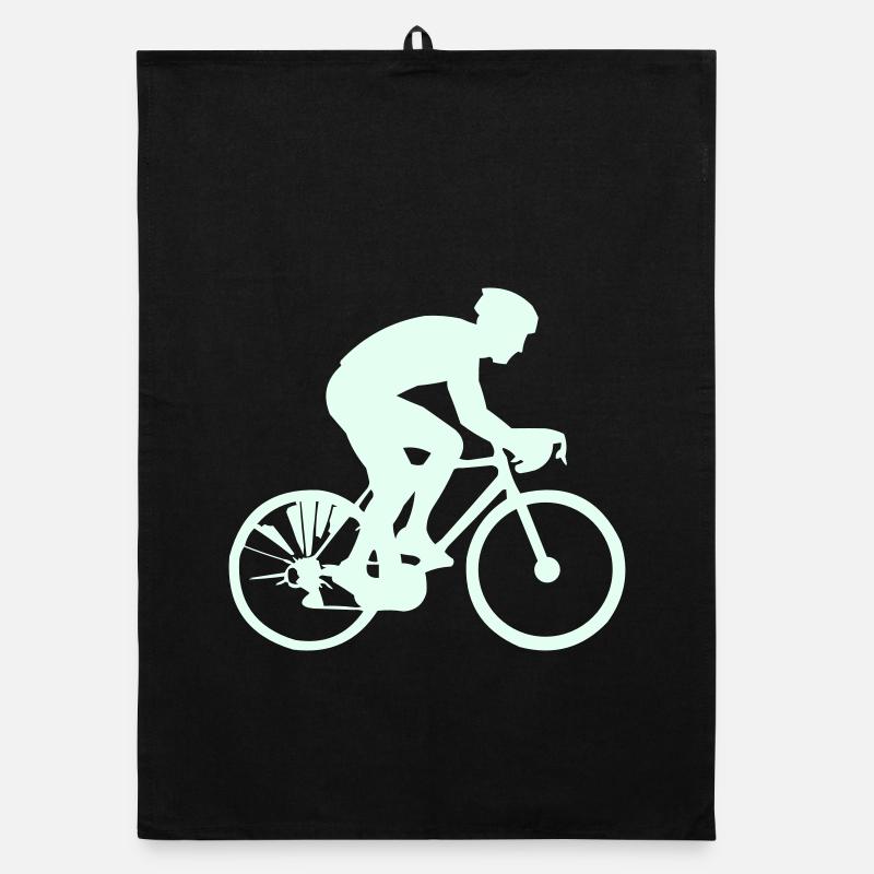 Radfahrer Silhouette Mint Organic Geschirrtuch