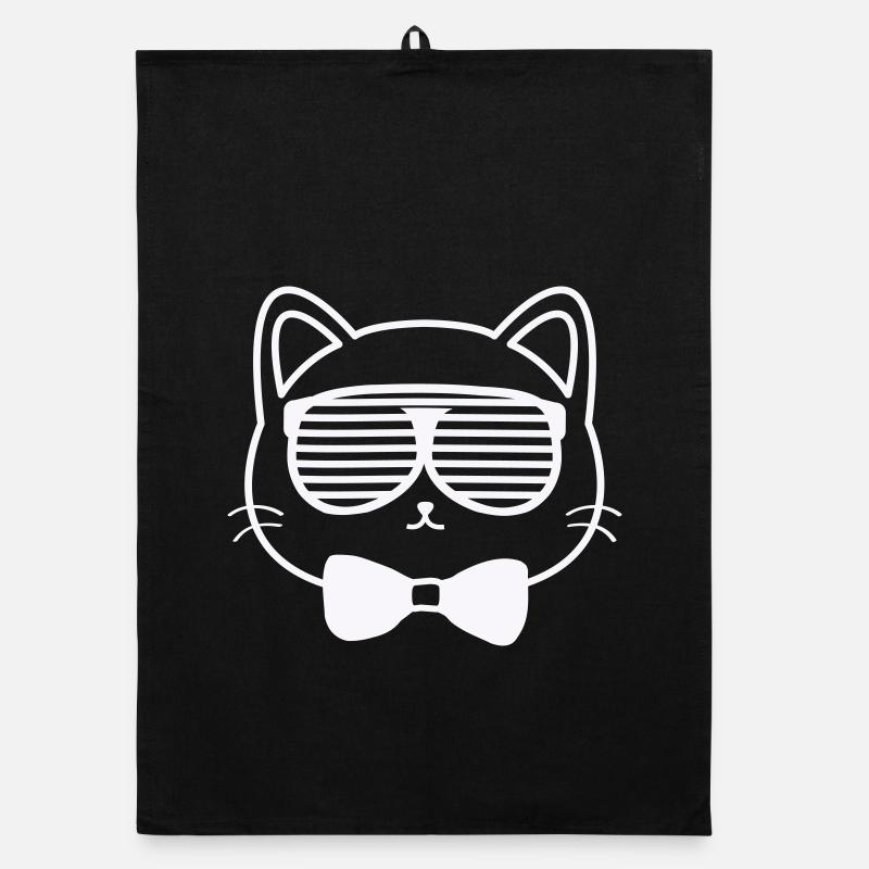 Chat du soleil avec nœud papillon Torchon bio