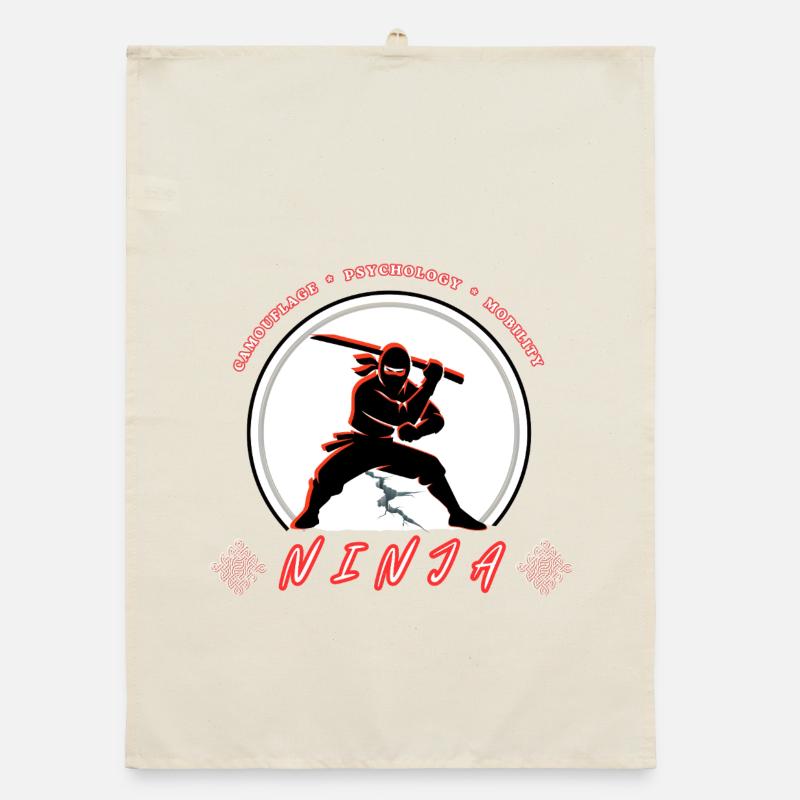 Ninja-Krieger-Emblem – Kampfsport-Design Organic Geschirrtuch