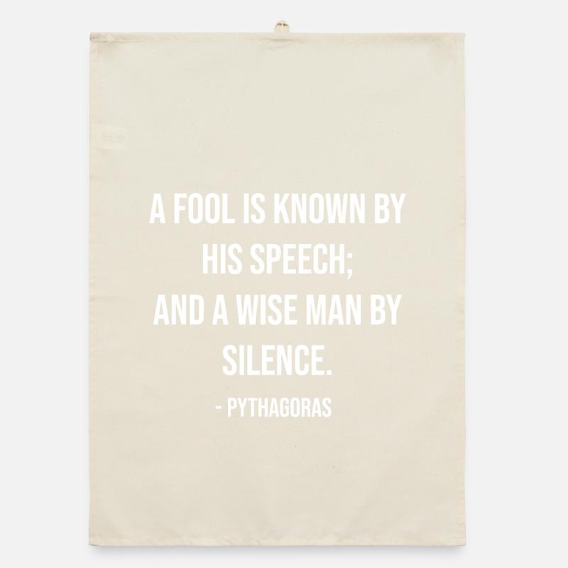 Silent Wisdom Quote by Pythagoras Organic dish towel