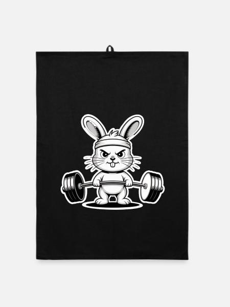Pumpernickel Rabbit - Organic dish towel - black - Front