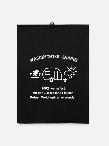 waschechter camper - Organic Geschirrtuch - Schwarz