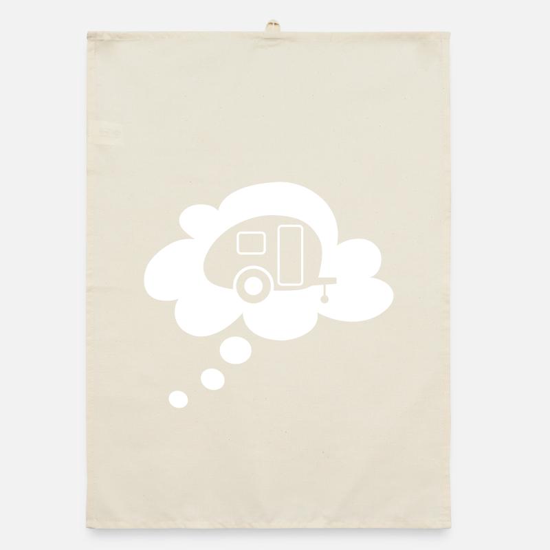 Caravan Cloud Speech Bubble Camping Caravan Fan Organic dish towel