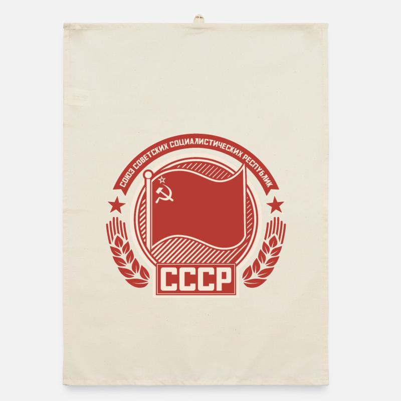 Soviet Emblem Wreath Flag Pattern Organic dish towel