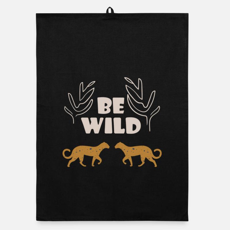 Sei wild - Organic Geschirrtuch - Schwarz