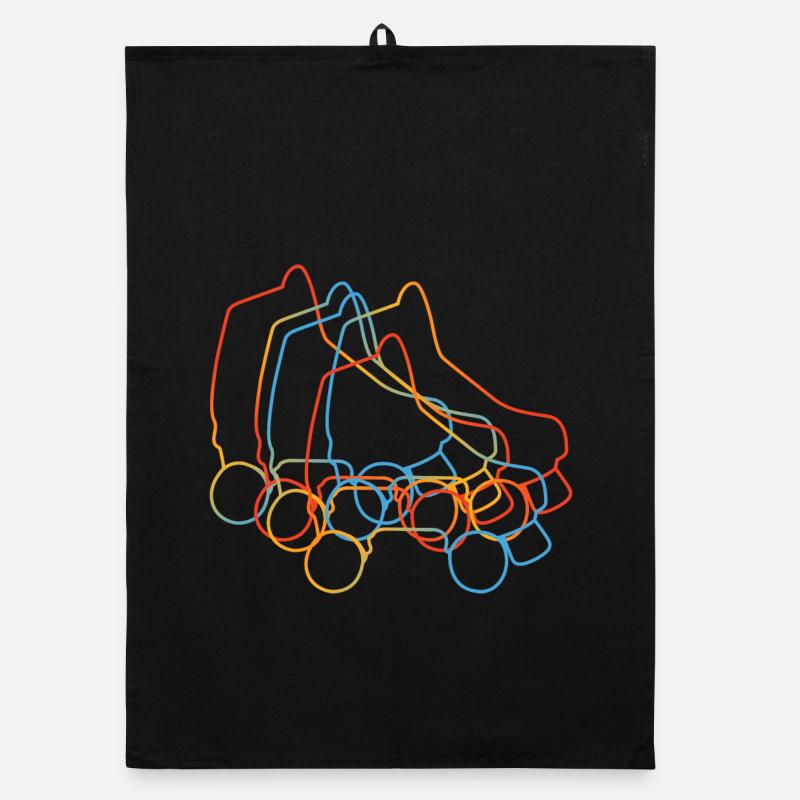 Retro Rollschuhe Organic Geschirrtuch